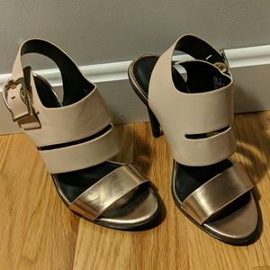 Zara rose gold and nude heels